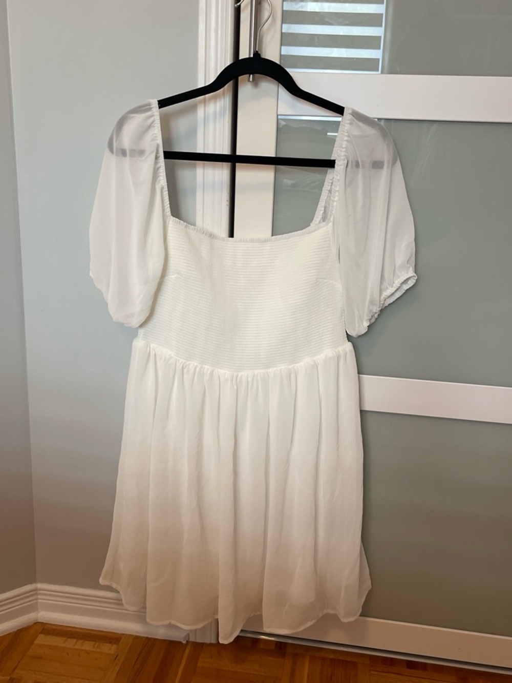 Ardene White Puff-Sleeve Mini Dress